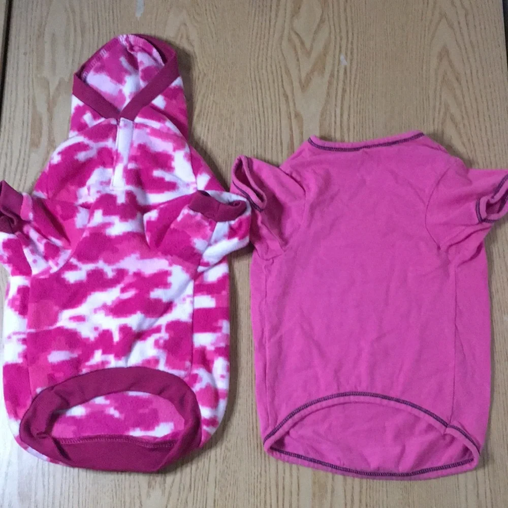 Bundle Of 2 Doggie Shirts Size Small 10” Waist 13-14” Length